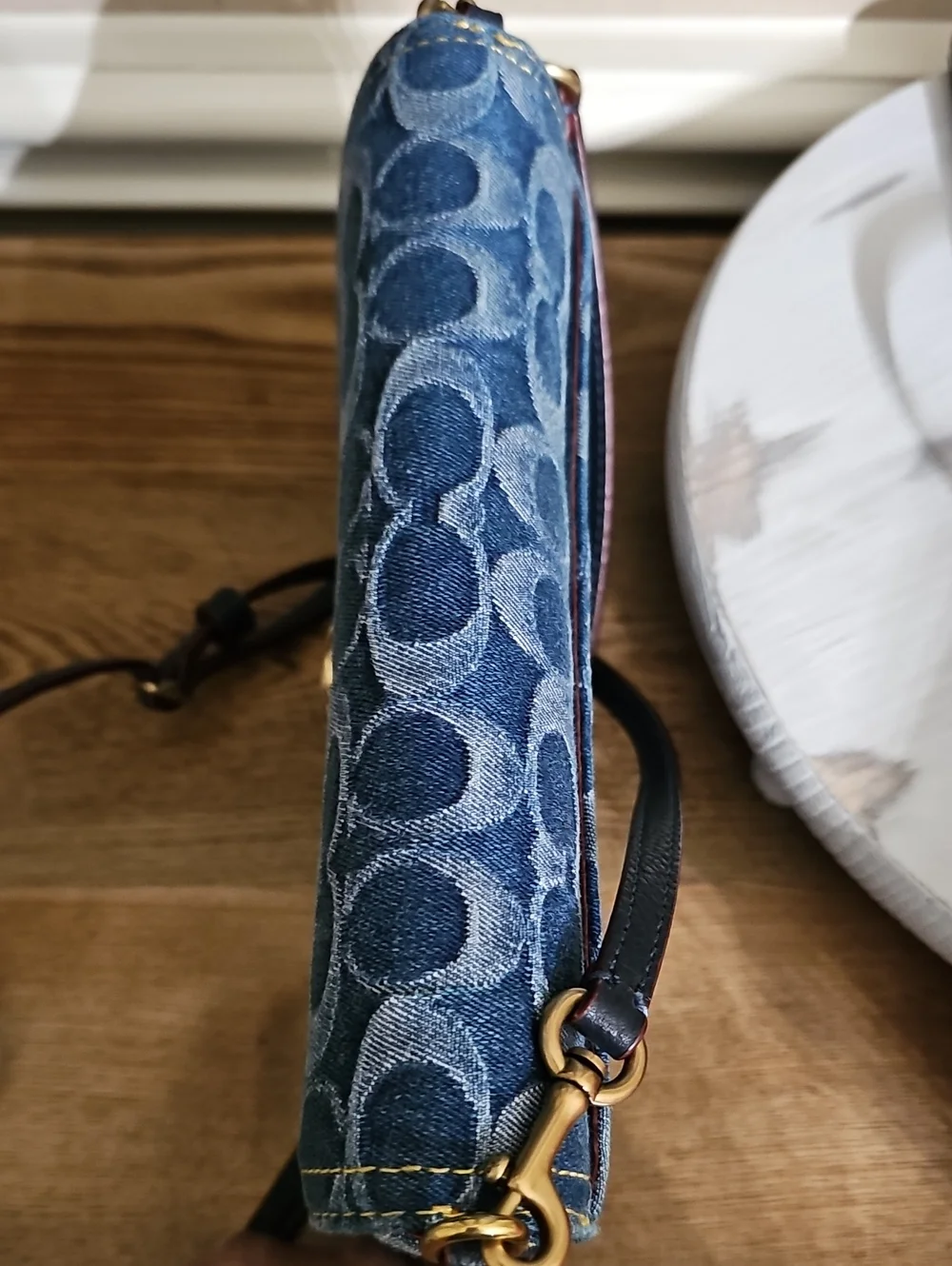 Coach Denim Blue Monogram Signature Crossbody Bag